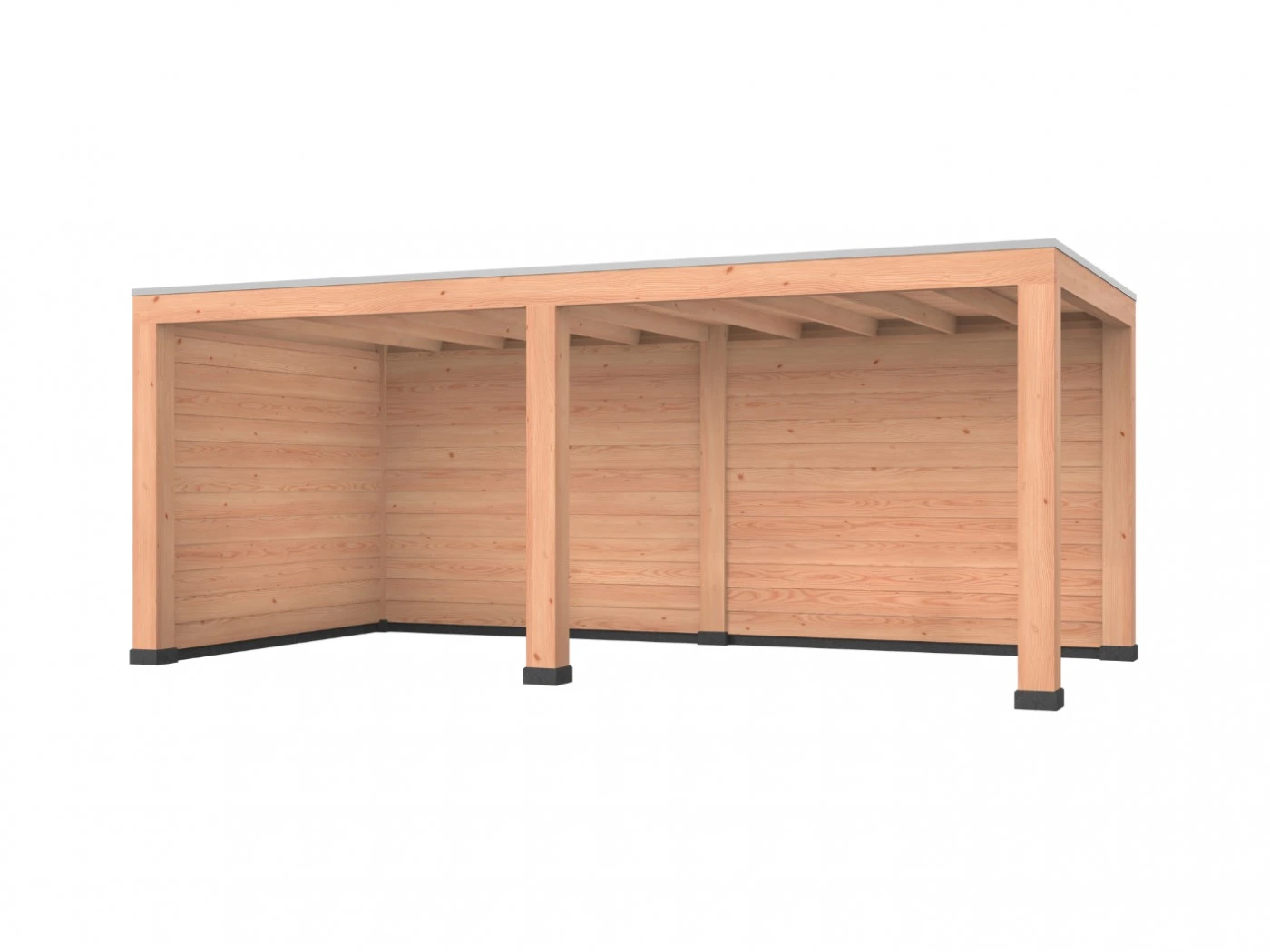 Douglas overkapping, 600 x 300, met achterwand en zijwand, Westwood Robuust - Afbeelding 3